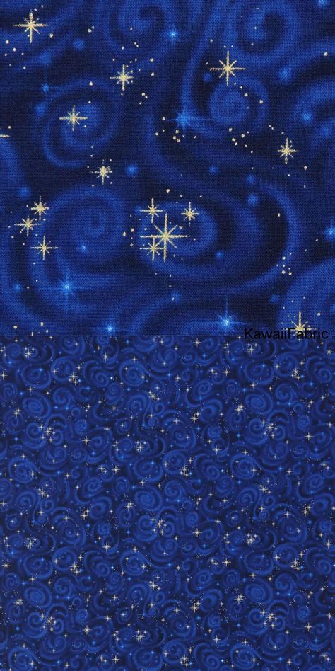 blue fabric with metallic gold|blue fabric with gold stars.